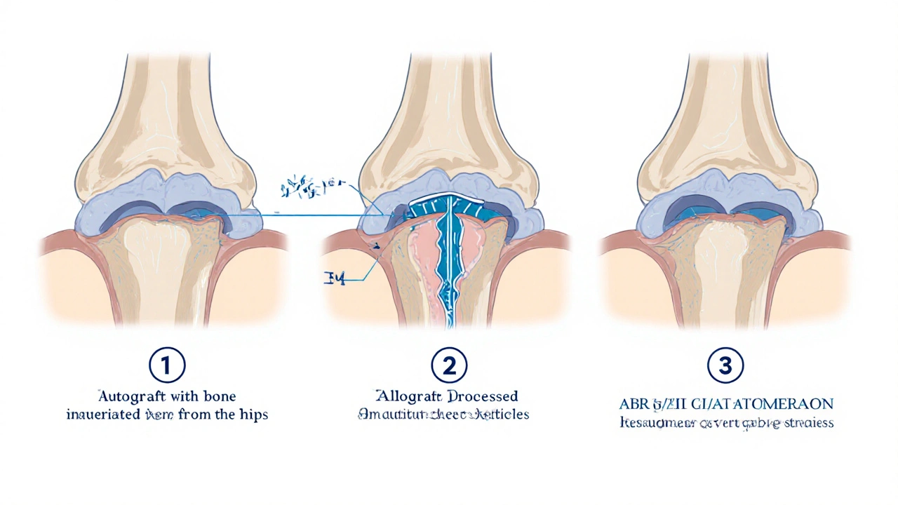 Tři metody augmentace kosti: vlastní kost, umělá kost a membrána.