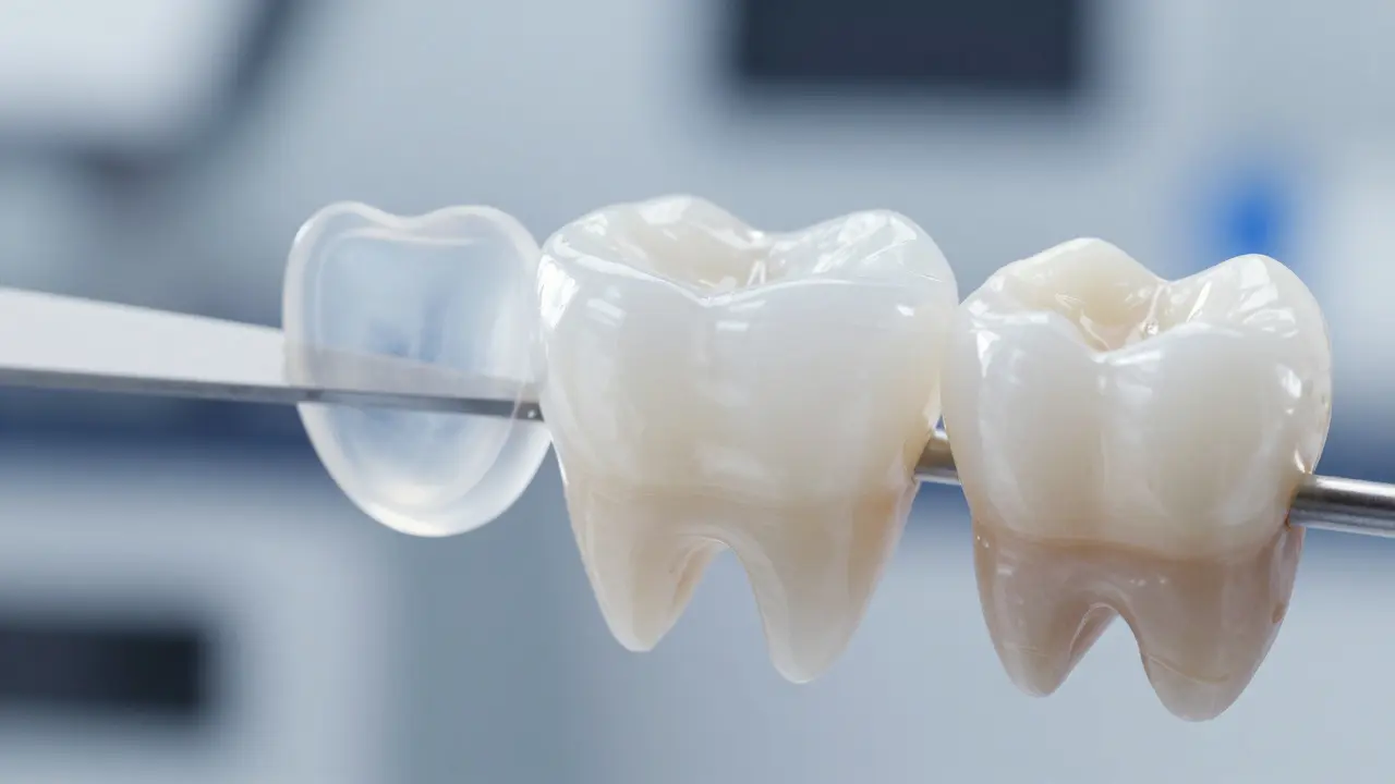 Detailní 3D render průsvitné porcelánové plástěvky v laboratorním prostředí.