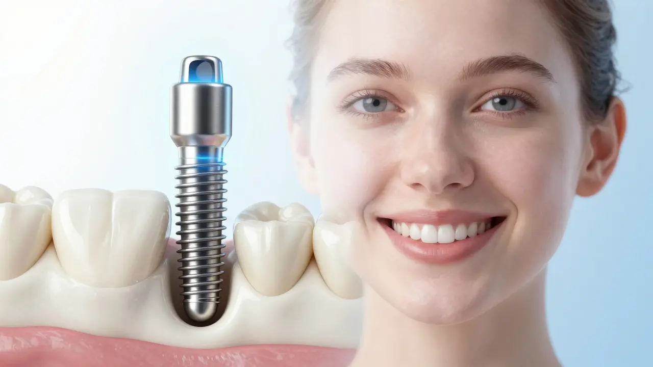 Koncept zubního implantátu spojující anatomii s úsměvem