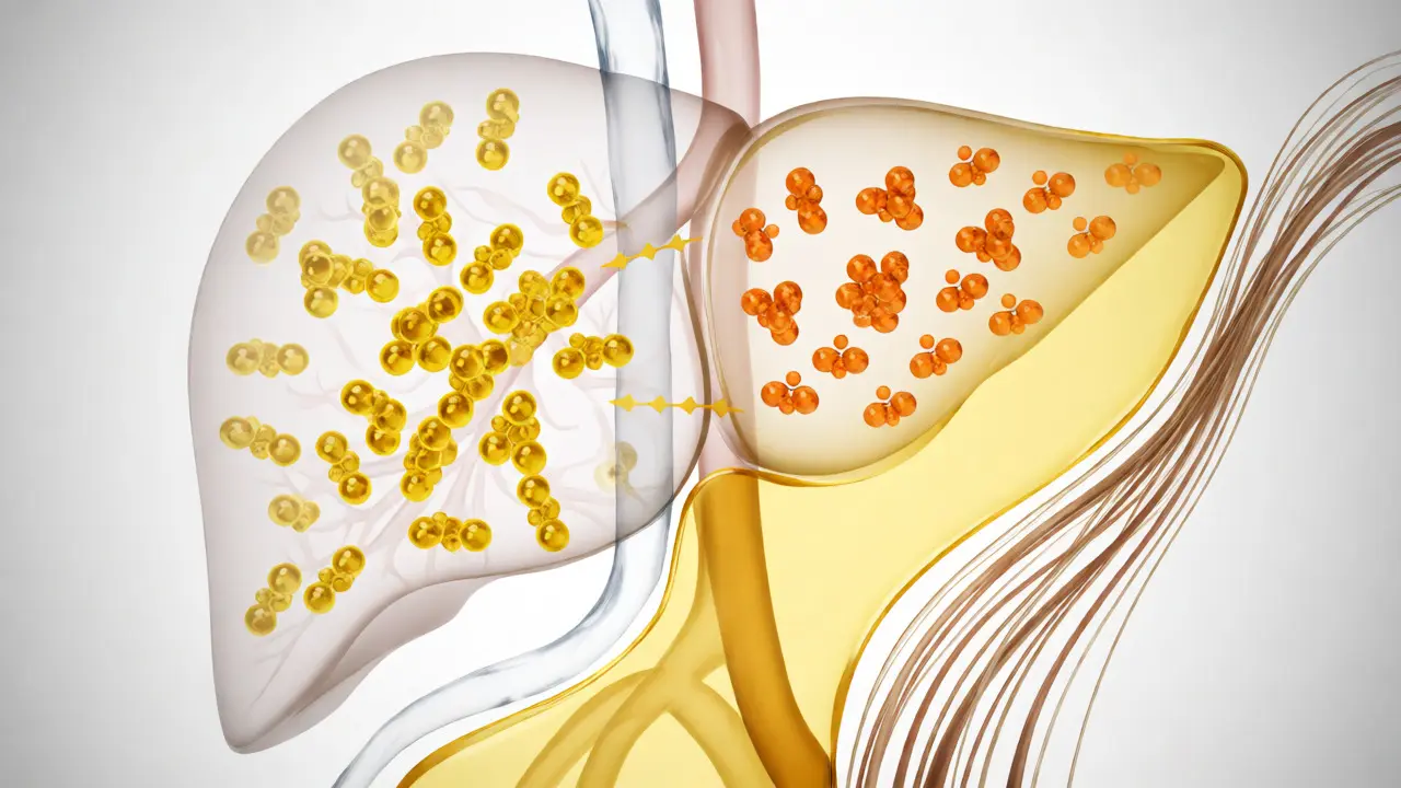 Conceptual visualization of liver metabolizing nicotine into cotinine