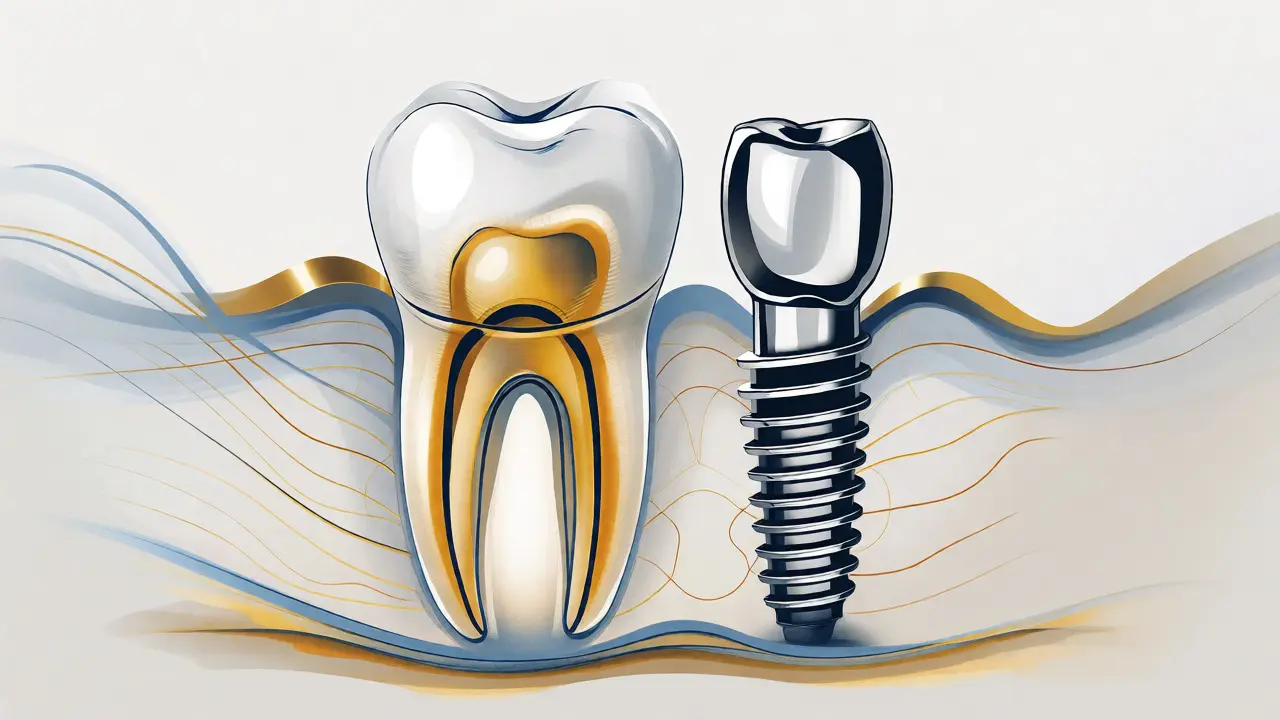 Porovnání přirozeného zubu a zubního implantátu jako koncept