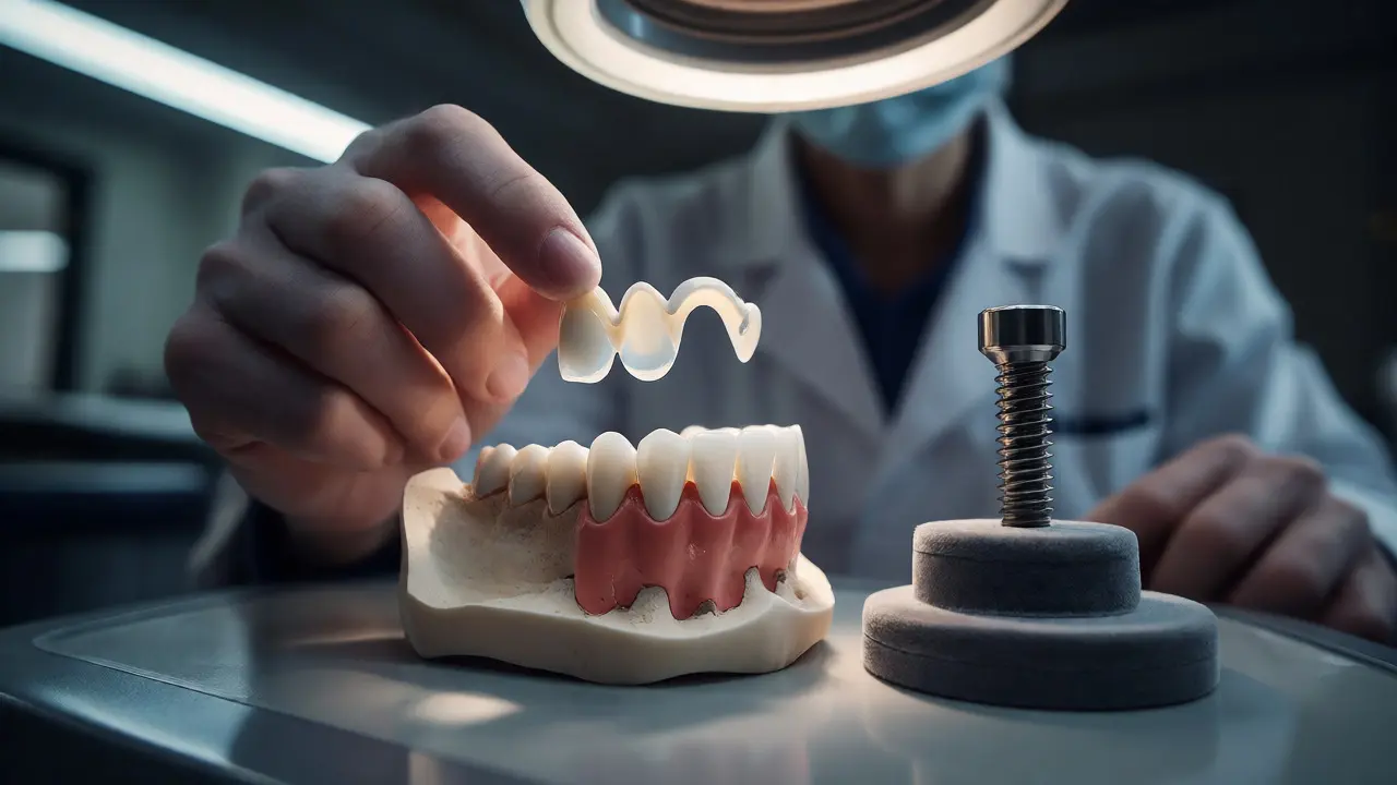 Porovnání keramické náplasti a titanového implantátu v laboratoři