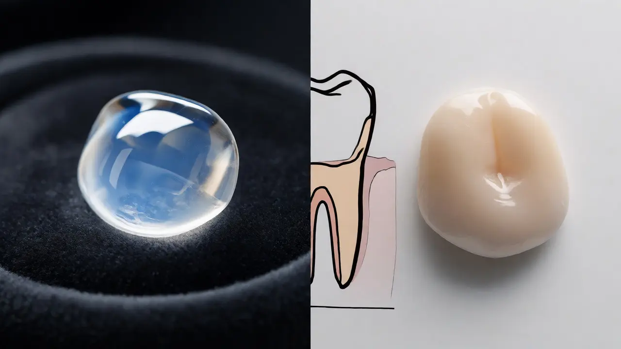 Porovnání průsvitné porcelánové a kompozitní fazety